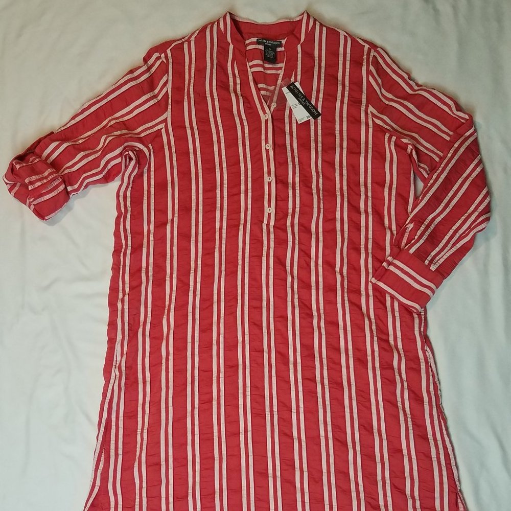 Chelsea & Theodore Sz. XL Long Rust/White Dress